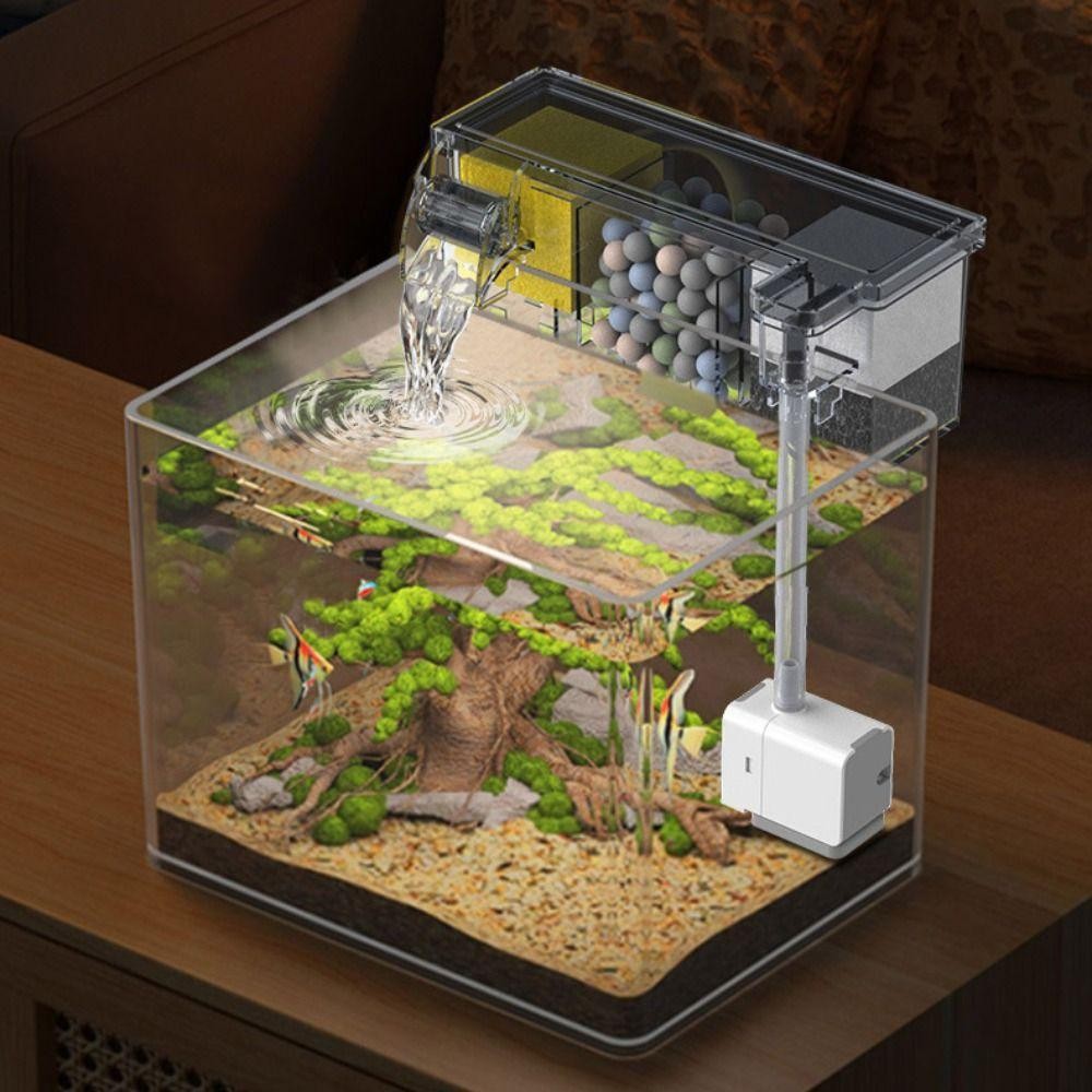 ใน คลังสินค้ากล่องกรองน้ําตกclea ตู้ปลาเงียบติดผนังมัลติฟังก์ชั่นพร้อมปั๊มน้ําในตัวหมุนเวียนเครื่องกรองน้ําสํา - รูปที่ 6