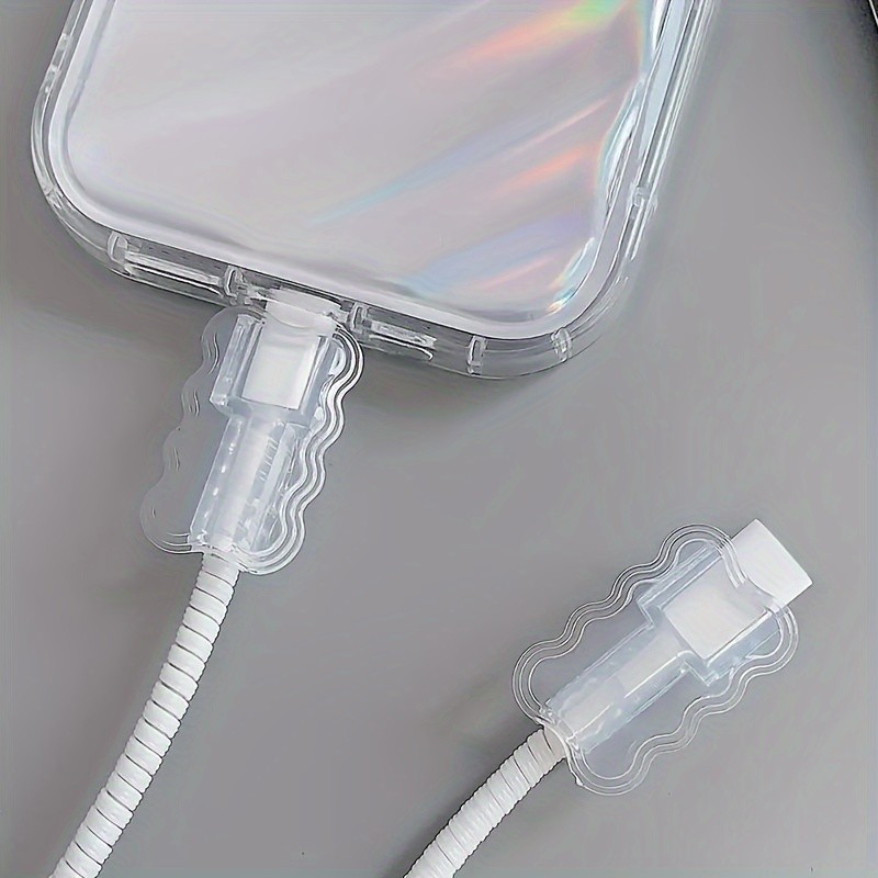 2/5/10 ชิ้นตัวป้องกันสายเคเบิลสําหรับสายชาร์จ USB สายไฟ Apple/Type C 3D สายข้อมูลแขนป้องกันทนทานสวมใส่ฝาครอบสายเคเบิล ราคา ถูกที่สุด ดีลบีเคเค แกลเลอรีภาพที่ 6