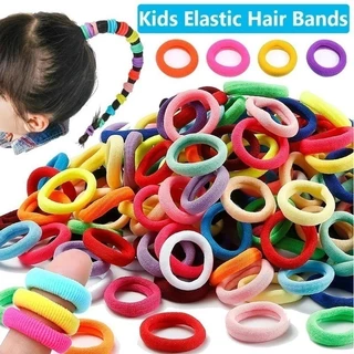 ยางรัดผมยางยืดสีสันสดใสสําหรับเด็กผู้หญิง - No Crease Nylon Ponytail Holder - ยางรัดผมเด็กเครื่องประดับผม (100/200/300/500 ชิ้น)