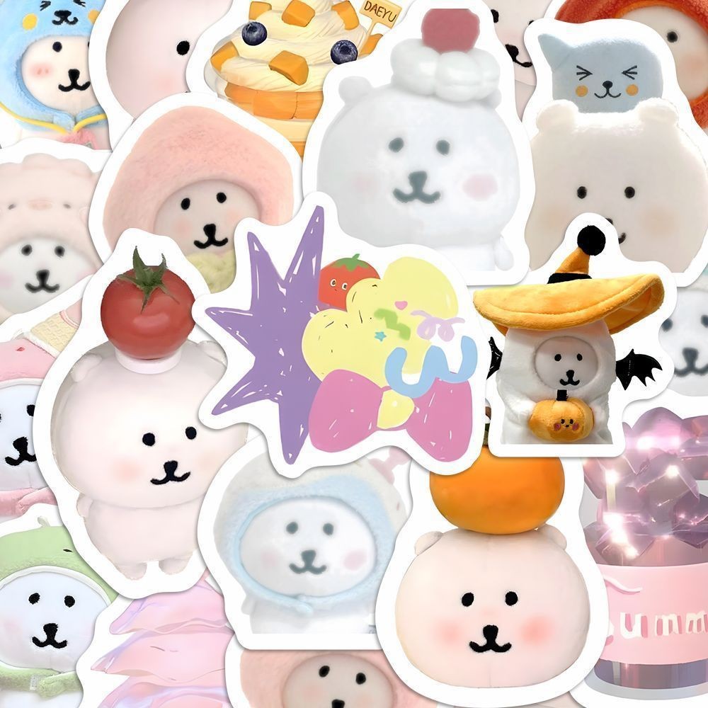 [ 86 ] น่ารักหมีเยาะเย้ยตนเองการ์ตูนส่วนบุคคลสองมิติมูลค่าใบหน้าสูงหมีเยาะเย้ยตนเองสติ๊กเกอร์กันน้ําความคิด DIY