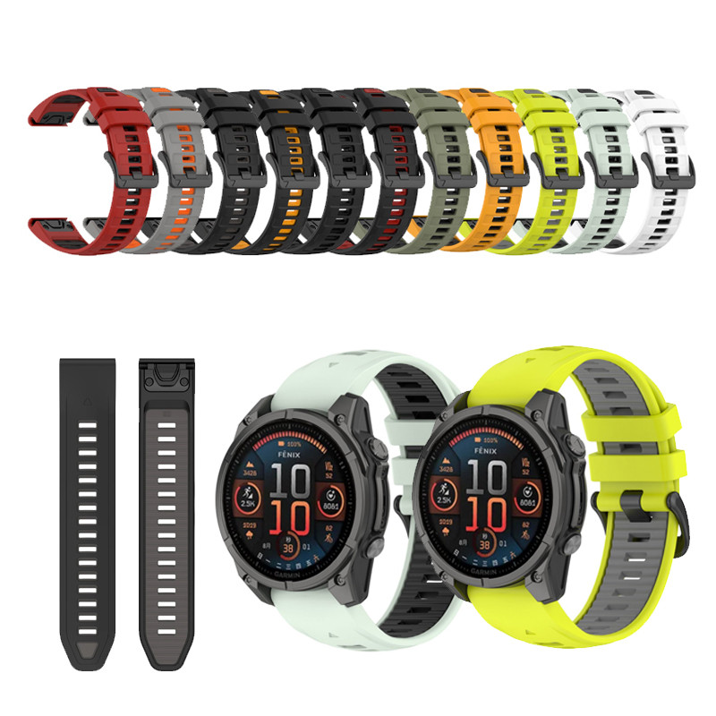 สําหรับ Garmin Fenix 8 47 มม.51 มม.E 7 7X 6 6X 5 5X Forerunner 935 945 955 965 สายซิลิโคน Quick disassembly สร้อยข้อมือ