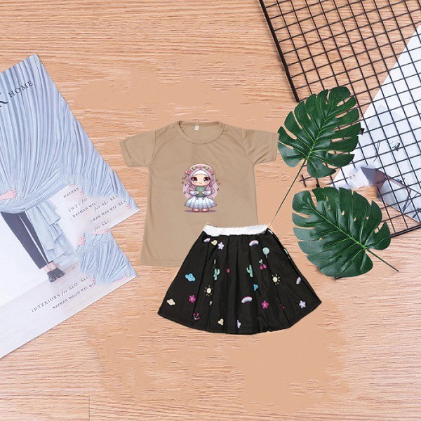 ALESHA - ANA KINZA SET WITH THE LATEST GIRL SERIES HIJAB MOTIF / DTF HIJAB CHILDRENS SET PART 2