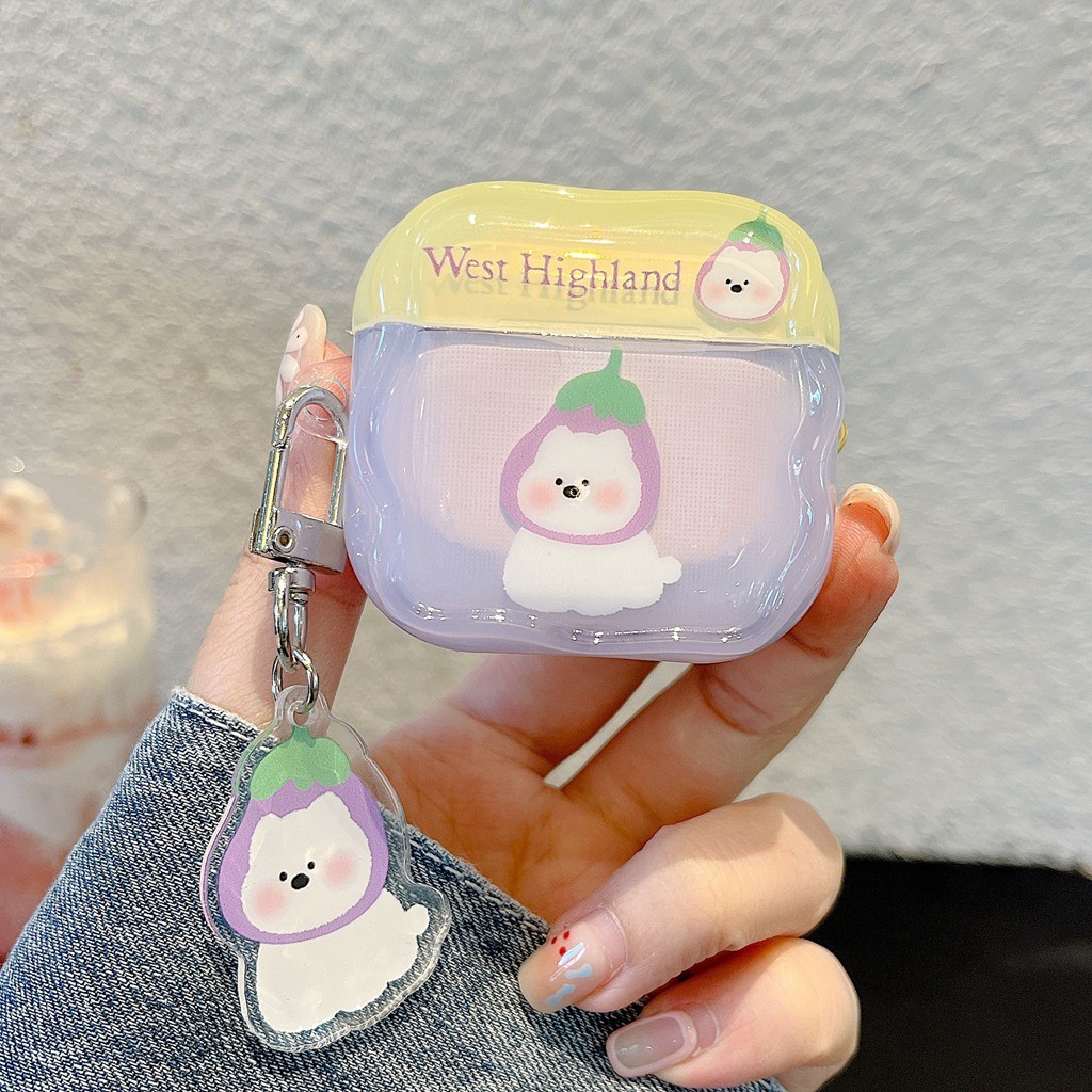 สําหรับ Airpods 4 Pro 3 2 1 มะเขือยาว West Highland White Terrier สุนัข TPU นุ่มหูฟังบลูทูธพร้อมจี้ชุดหูฟังไร้สาย Earbud Anti-fall Dirt ทนฝาครอบป้องกัน - รูปที่ 2