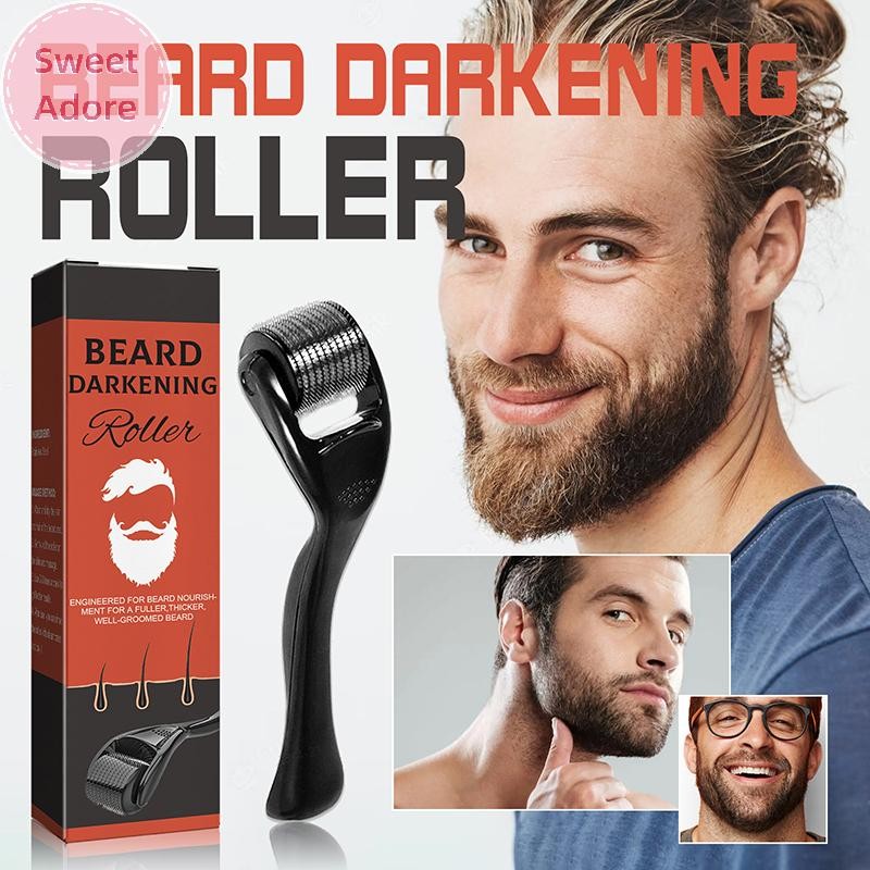 Sweetadore ธรรมชาติผู้ชาย Beard Growth Roller Kit ผู้ชาย Beard Growth Oil Nourishing Enhancer Beard 