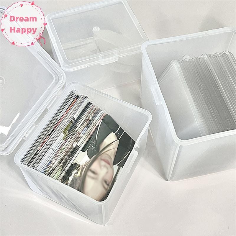 Dreamhappy Photocards กล่องเก็บของสติกเกอร์โปร่งใสเกาหลี Idol Card Holder โต๊ะจัดเก็บการจําแนกกล่องเครื่องเขียน TH