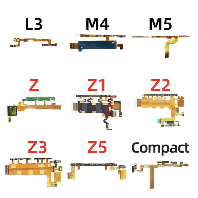 Power Volume Flex สําหรับ Sony L3 L4 Z1 Z2 Z3 Z4 Z5 MINI M4 M5On Off Flex Cable