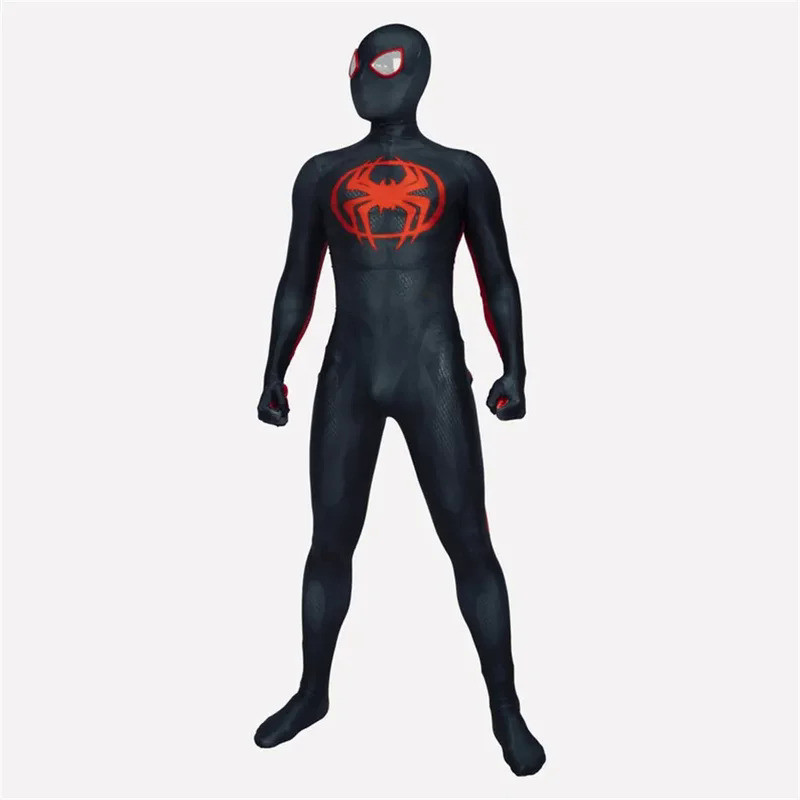 Men Halloween Miles Morales Across the Spiderverse Cosplay Costume Spiderman Suit Zentai Bodysuit Ad
