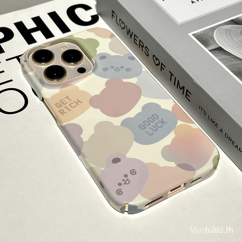 ทาสีหมีภาษาอังกฤษบิสกิต iPhone เคสโทรศัพท์เหมาะสำหรับ iPhone 11PROMAX 13PROMAX 14 15 PRO MAX 14pro 1