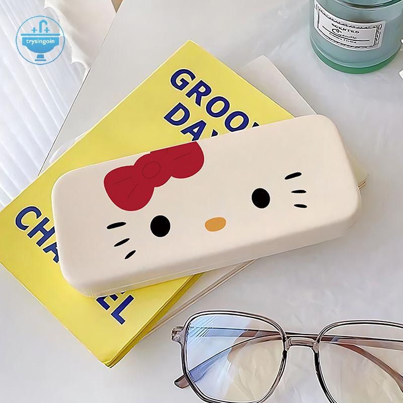 [trysingoin] การ์ตูน Sanrio หนังแว่นตาน่ารัก Hello Kitty แบบพกพา Anti-pressure แว่นตากันแดดกล่องเก็บความจุสูงของขวัญนักเรียน TH