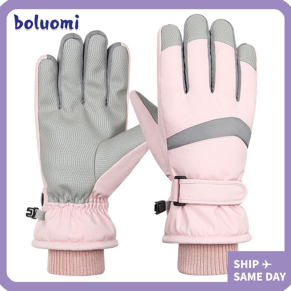 โบลูโอมิ ขับรถนวม,ขนแกะถุงมือหน้าจอสัมผัสกันลื่น,ปรับ กันลม ฤดูหนาวถุงมือสกีที่อบอุ่นกลางแจ้ง