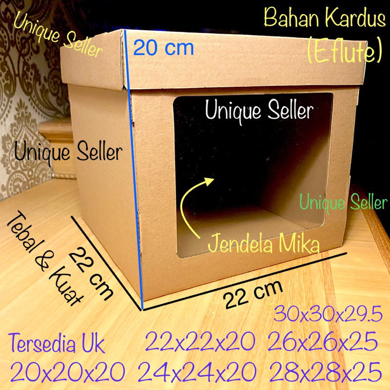 กล่องเค้กทาร์ตสูง 22x22x20 EFLUTE / กล่องเค้กทาร์ตสูงพร้อมฝาปิดแยก 22x22 x 20 / กล่องขัดขวางกล่อง 22