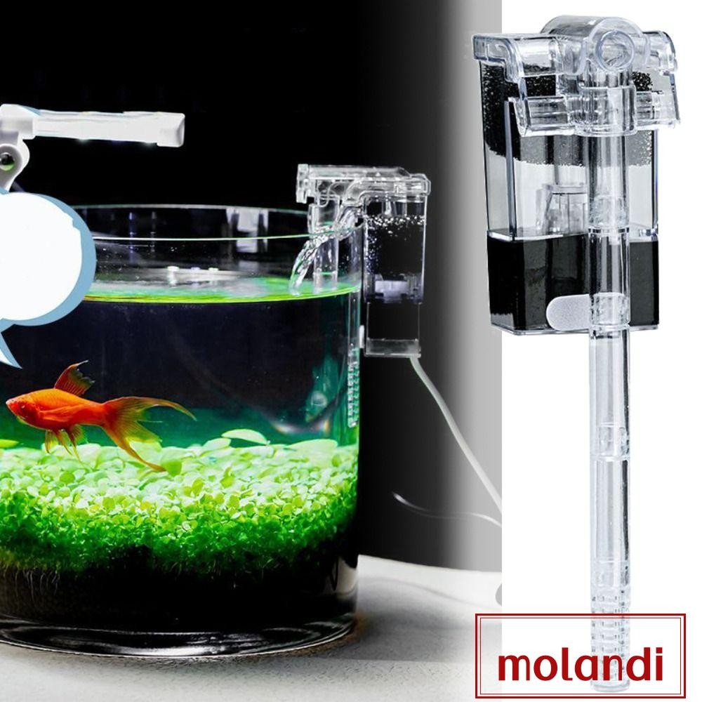 Molandi น้ําตกถังปลากรอง, USB/ปลั๊กติดผนัง Aquarium ปั๊มออกซิเจน,เครื่องมือสามในหนึ่งโปร่งใส Mute Aquarium แขวนบนกรองบ้าน/สํานักงาน/Shop