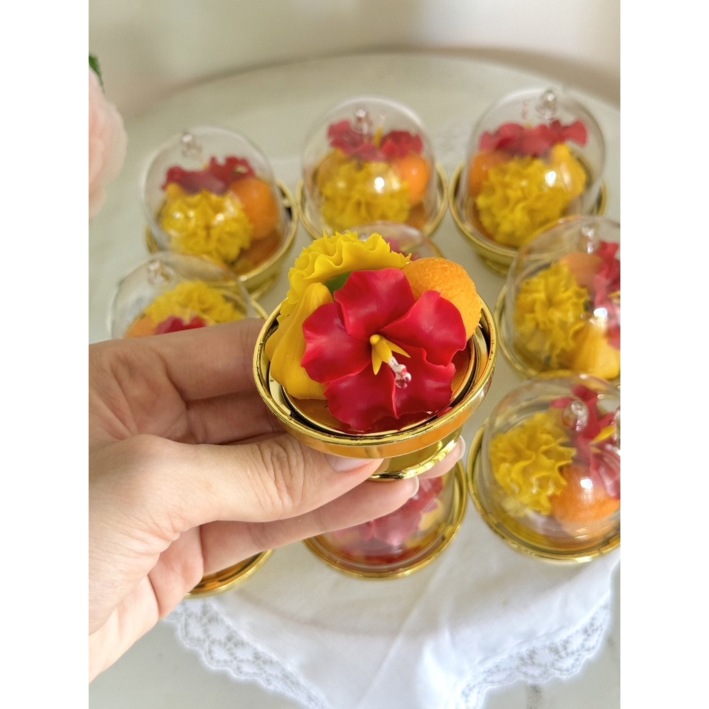 เซตรวมโดมขนม ดอกไม้ พระพิฆเนศ พระเเม่ลักษมี โดมใส เทพฮินดู ดอกชบา ดาวเรือง ของมงคล ขนมลาดูโมทกะ พระพิฆเนศ กาลี f104 - รูปที่ 5