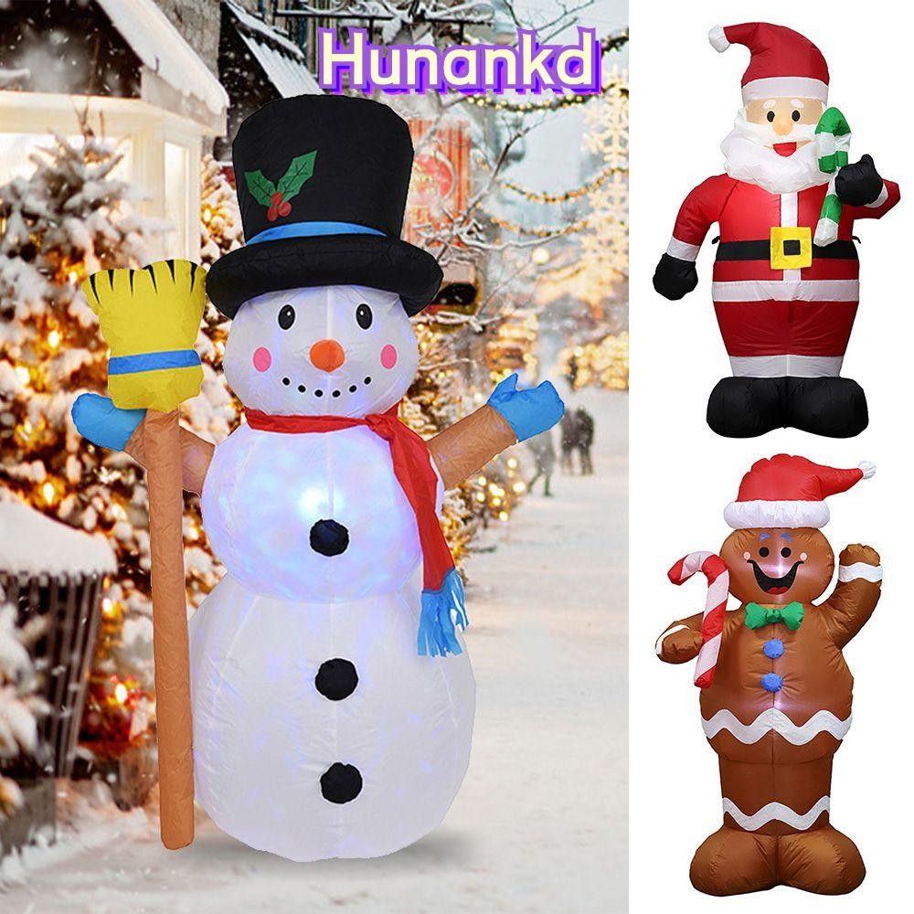 Huan ตุ๊กตาเป่าลมคริสต์มาสปาร์ตี้โปรดปรานซานตาคลอสตกแต่งคริสต์มาสตุ๊กตามีไฟ