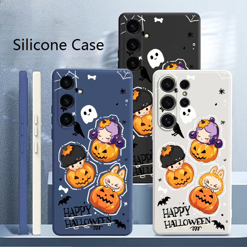 Samsung S24 Ultra S23 Ultra POP MART ฮาโลวีน Labubu Dimoo Skullpanda เคสซิลิโคนอ่อนนุ่มสําหรับ Galaxy S24 + S23 FE S22 A55 A54 A05 A15 A35 ป้องกันลายนิ้วมือกันกระแทก