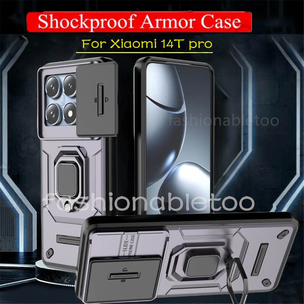 ปลอกสําหรับ Xiaomi 14T pro 14tpro 14 T 1 4 Xiaomi14T pro Xiaomi14Tpro Xiaomi14Ultra กันกระแทกเคสโทรศัพท์เกราะแหวนวงเล็บ Stent Push เลนส์กล้องป้องกันปกหลัง