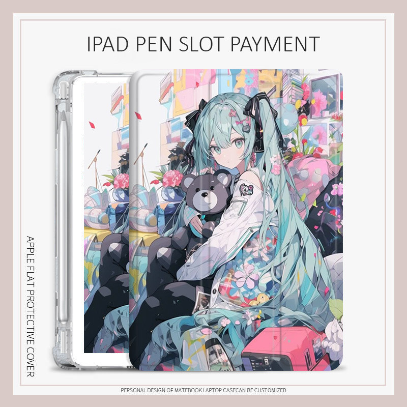 เคส Hatsune Miku iPad pro11 2024 pro12.9 pro13 2022 เคส iPad air4/5/6 mini6 เคสอนิเมะ iPad gen10 10.2 gen7/8/9 กรณี gen11 a16