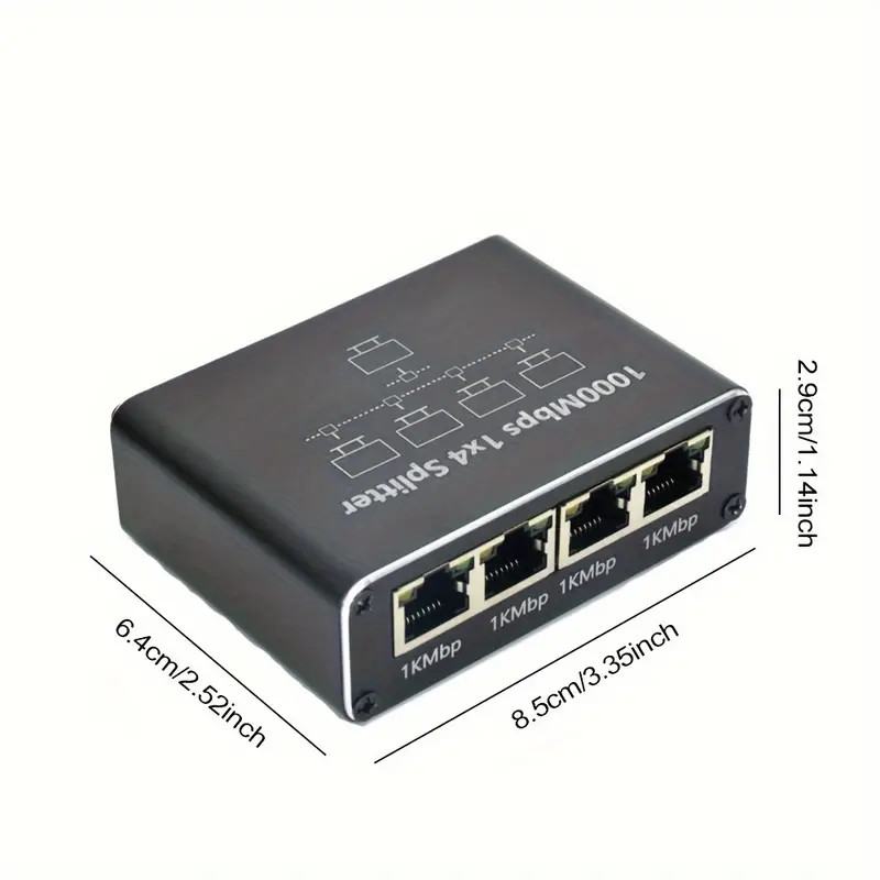 สวิตช์อีเธอร์เน็ต 1 ถึง 4 ความเร็วสูง RJ45 1000Mbps ตัวแปลงสวิตช์เครือข่ายตัวแยกอีเธอร์เน็ตสําหรับพีซีแล็ปท็อปเราเตอร์กล้องวงจรปิดกล่องรับสัญญาณ