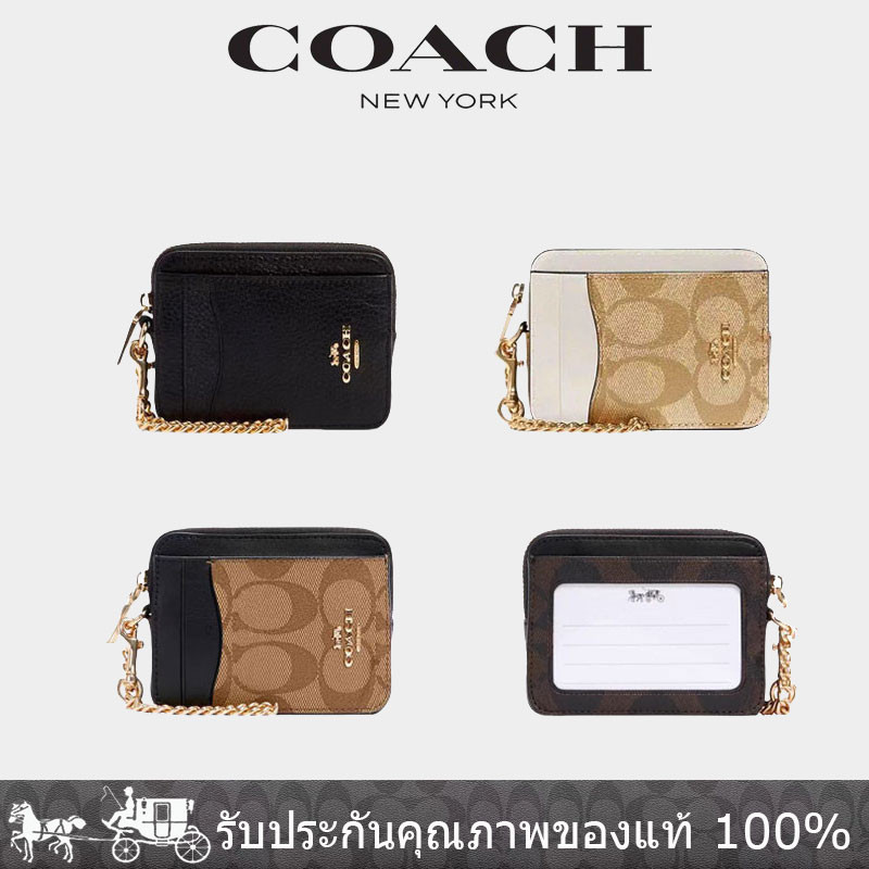 Coach กระเป๋าสตางค์หนัง PU  Organiser สําหรับผู้หญิงและ  กระเป๋าสตางค์ใบสั้น6303 C0058 C1885