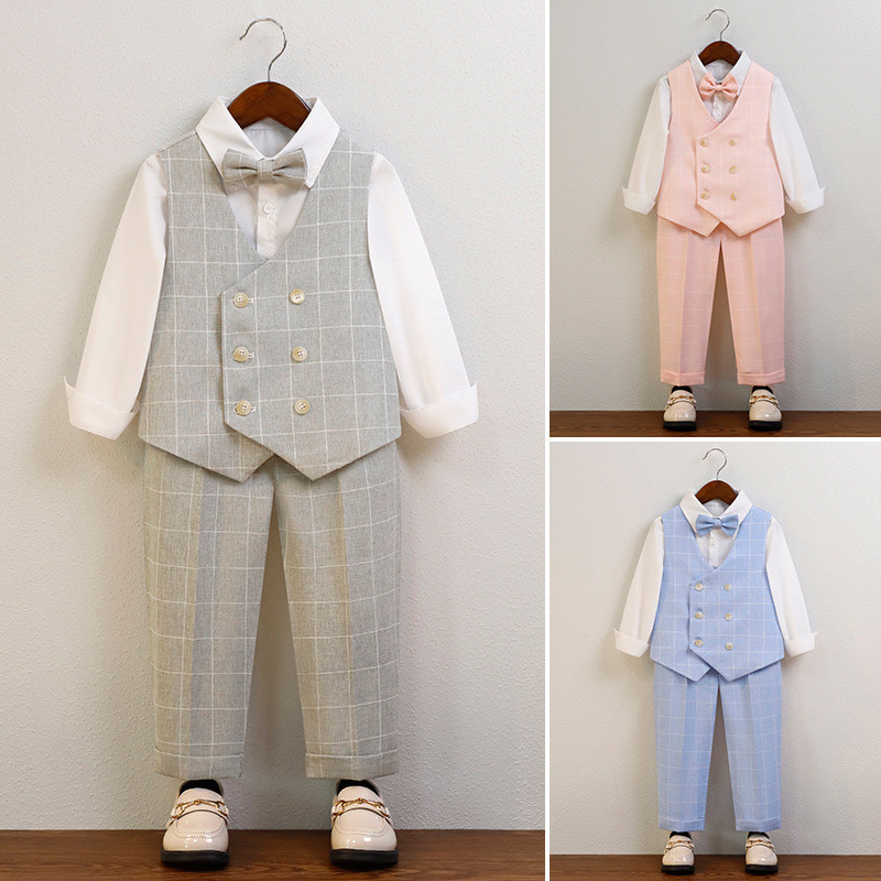 ชุดสูทเด็กสไตล์เกาหลี ชุดสูทเด็กชาย ชุดสูทเด็กชายดอกไม้ ชุดทางการเด็กชายดอกไม้ ชุดเสื้อกั๊ก ชุดการแสดงเปียโน ชุดวันเกิดแรกของเด็กชาย ชุดสุภาพบุรุษเด็ก