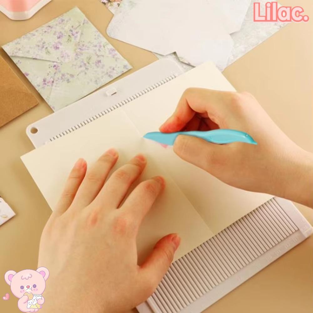 Lilac เครื่องตัดกระดาษหัตถกรรม,กระดาษพลาสติกอเนกประสงค์ Trimmer Scoring Board, DIY กล่องของขวัญตัวอักษรพร้อมตารางวัด Mini Score Board