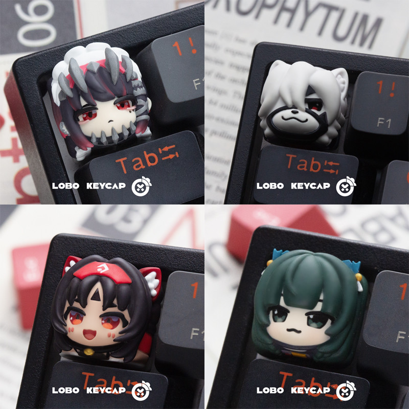 Zenless Zone Zero Keycap น่ารักการ์ตูน 3D สร้างสรรค์น่ารัก MX สวิทช์คีย์บอร์ด Keycaps DIY อะนิเมะ Ellen Joe Nicole Nekomiya Mana Zhu หยวน Qingyi Keycap