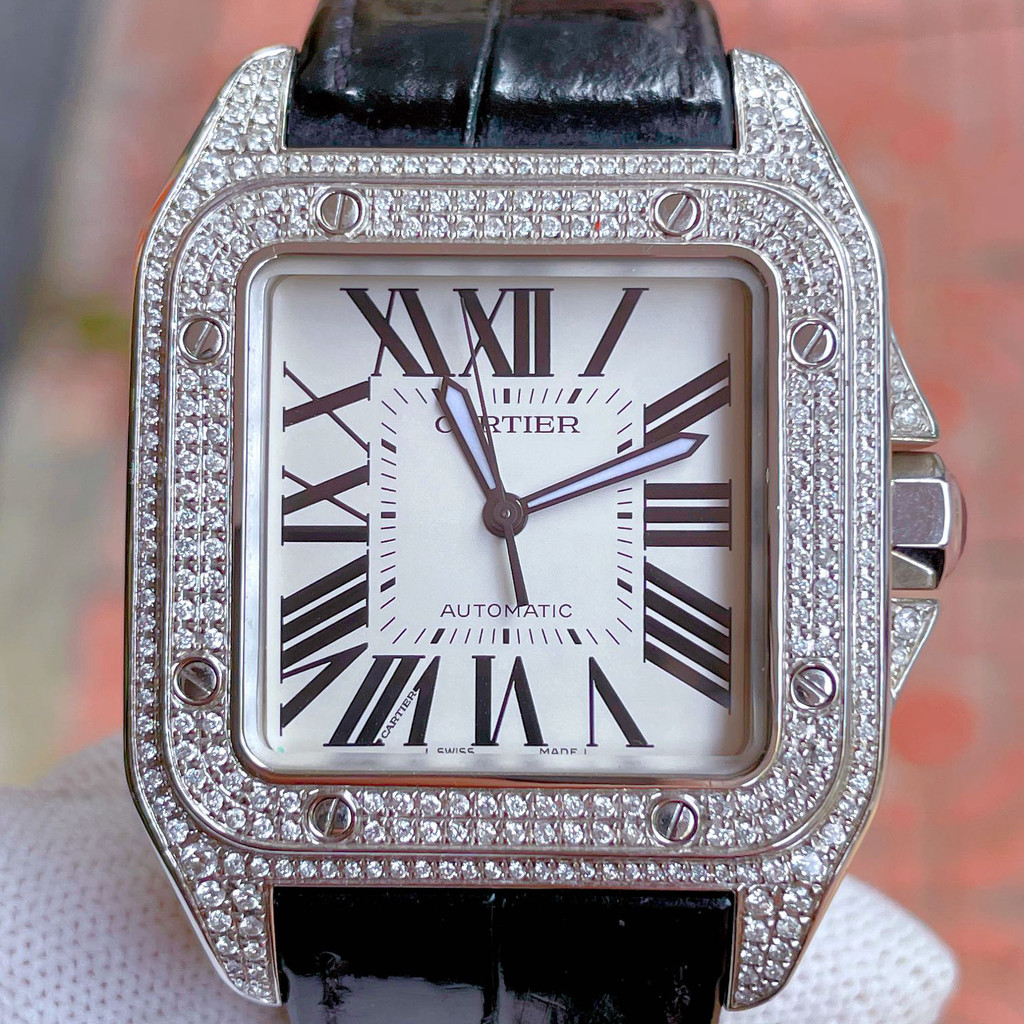 Cartier Cartier Santos Series Automatic Mechanical Back Diamond นาฬิกาผู้ชาย W20073X8