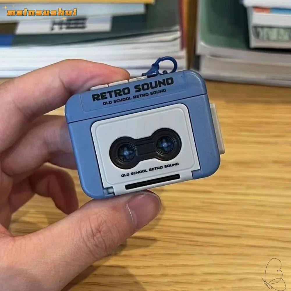 Mainaushui ที่ใส่พวงกุญแจเพลง,แบบพกพาสามารถบันทึกที่เก็บกุญแจ,กล่องดนตรีจี้พวงกุญแจกล่องดนตรีพวงกุญแจเคลื่อนไหวเครื่องดนตรีของเล่นตกแต่งบ้านวินเทจ