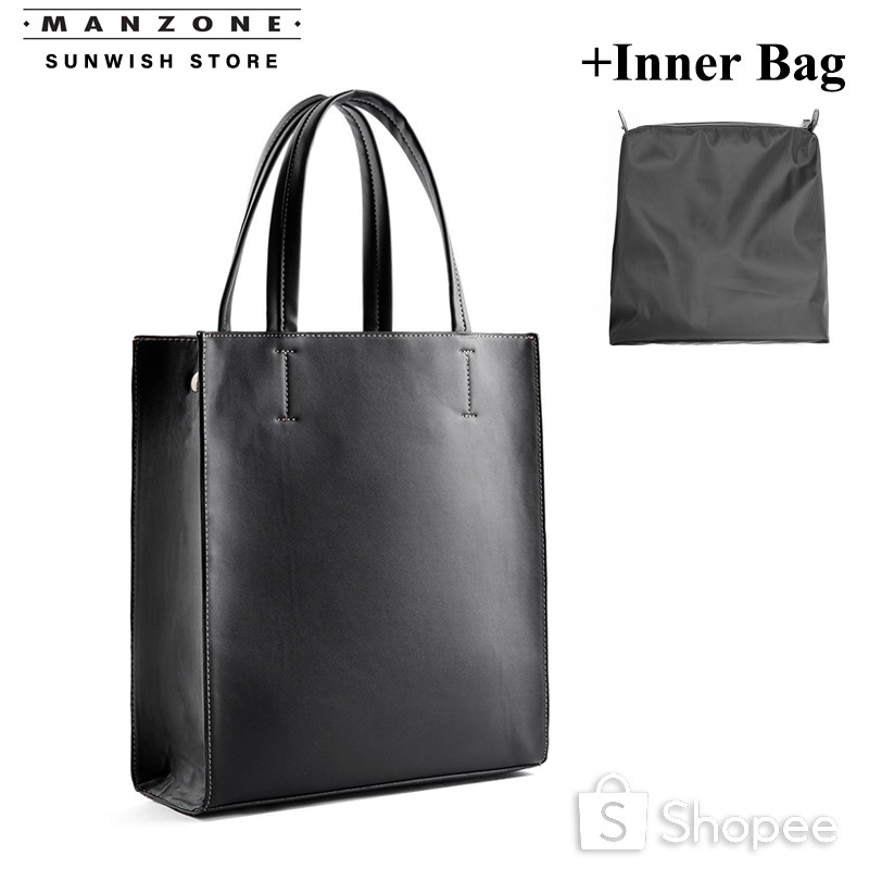 Sunwish XM-4043 15 นิ้วทนทาน Elegant Simple Design Vertical Tote Bag Man กระเป๋าแล็ปท็อปธุรกิจกระเป๋าเอกสารกระเป๋าซับด้านใน