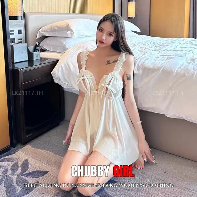Plus size เสื้อผ้าสาวอวบ นอนไม่ได้นอน ชุดนอนเซ็กซี่สาวอวบ ไซส์ใหญ่ ชุดนอนสายเดี่ยว ผ้าตาข่าย ซีทรู มีกางเกงใน ชุดชั้นในเซ็กซี่ยั่ว ,คนอ้วนใส่ได้