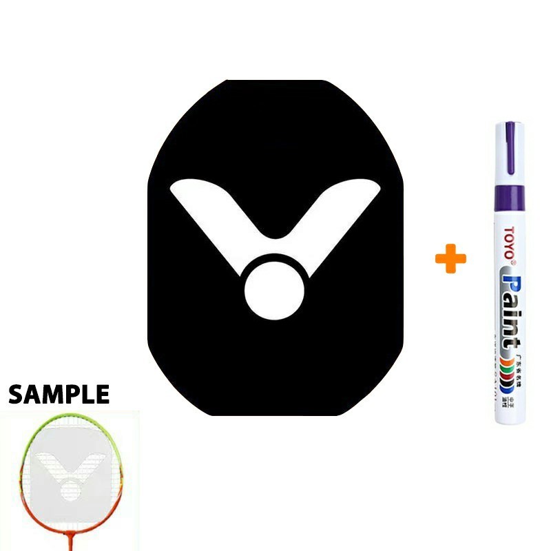 ไม้แบดมินตัน VICTOR LOGO Card Tennis Mark Stencil Board String Logo + ปากกามาร์กเกอร์สีม่วง 1x
