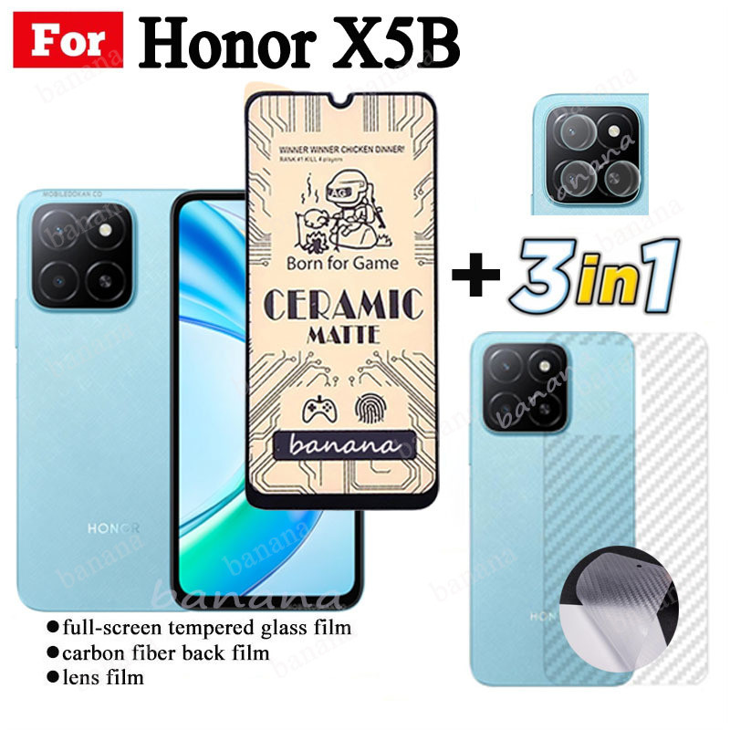 3 IN 1 Honor X5B เซรามิคกระจกนิรภัยสําหรับ Honor X6B X7B X8B X7C เลนส์กล้องกระจกป้องกันหน้าจอและฟิล์