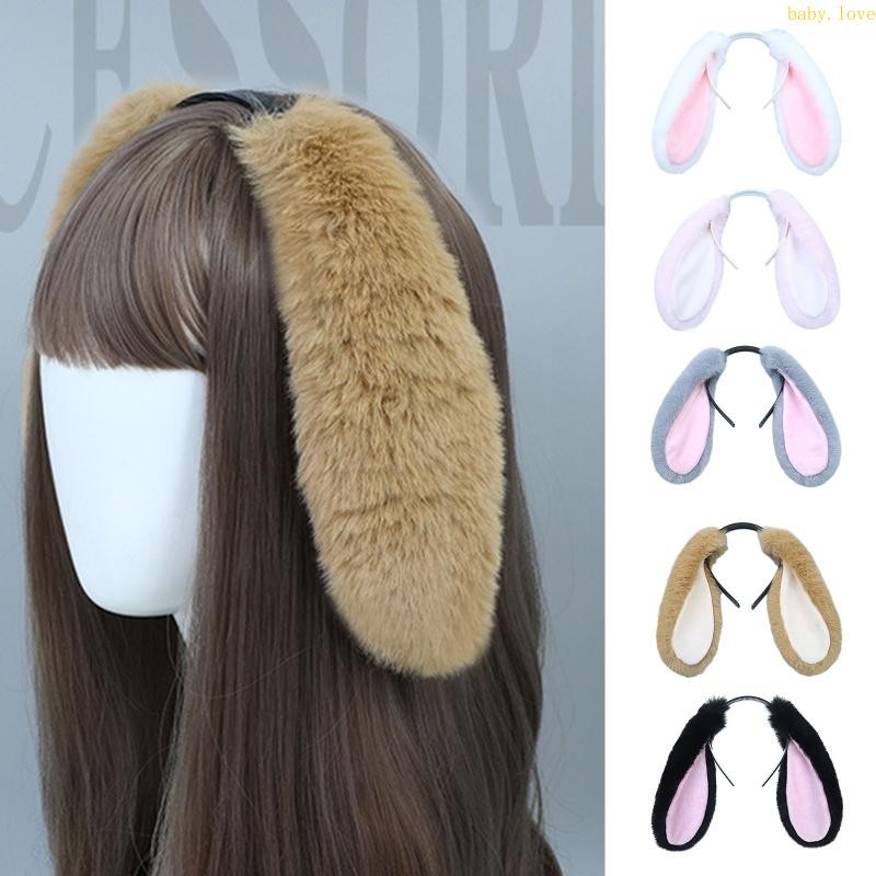 Dasbsug Lolita ที่คาดผมกระต่ายหูผม Hoop Headdress เครื่องประดับผมสําหรับฮาโลวีน