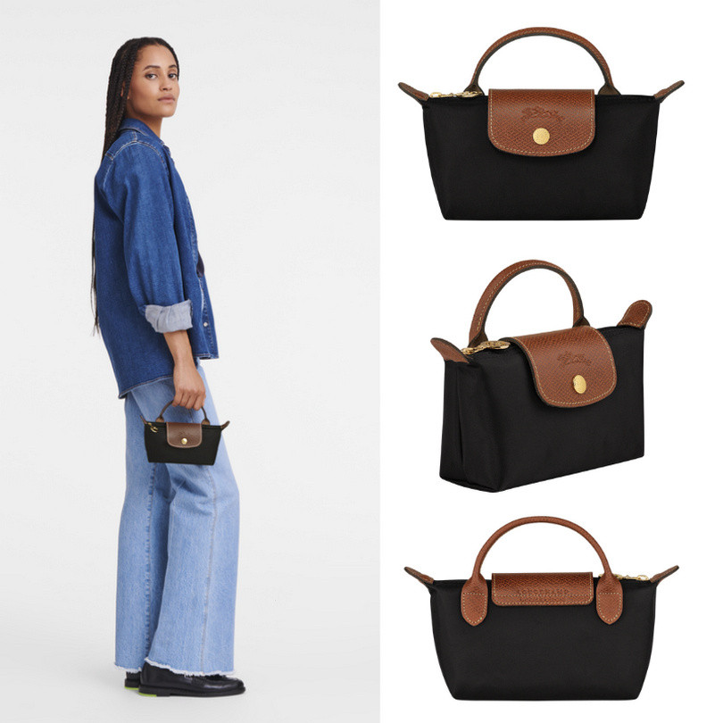100% Longchamp lepliage original pouch Wandle & m handle tote bag ขนาด m long ear shopping bag กระเป๋าถือผู้หญิง