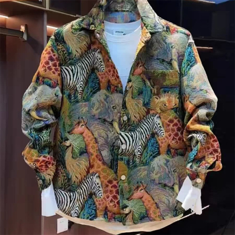เสื้อเชิ้ตทรงหลวมอินเทรนด์เสื้อแจ็คเก็ตลําลองผู้ชาย