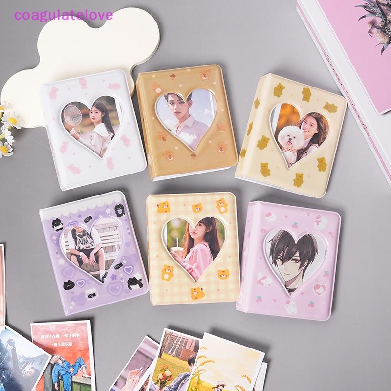 Coagulatelove 36 การ์ด Kpop Card Binder ชื่อการ์ดหนังสือ Photocard ผู้ถือหมีน่ารักอัลบั้มรูป 3 นิ้ว Love Heart Hollow รูปภาพกรณี [HOT]