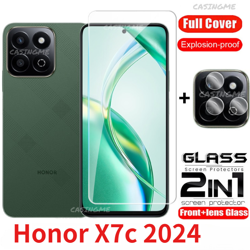Honor X7c 2024 ฟิล์ม 2 in 1 ป้องกันหน้าจอกระจกนิรภัยสําหรับ Honor X7c HonorX7c X7 C X 7c 4G 5G 2024 