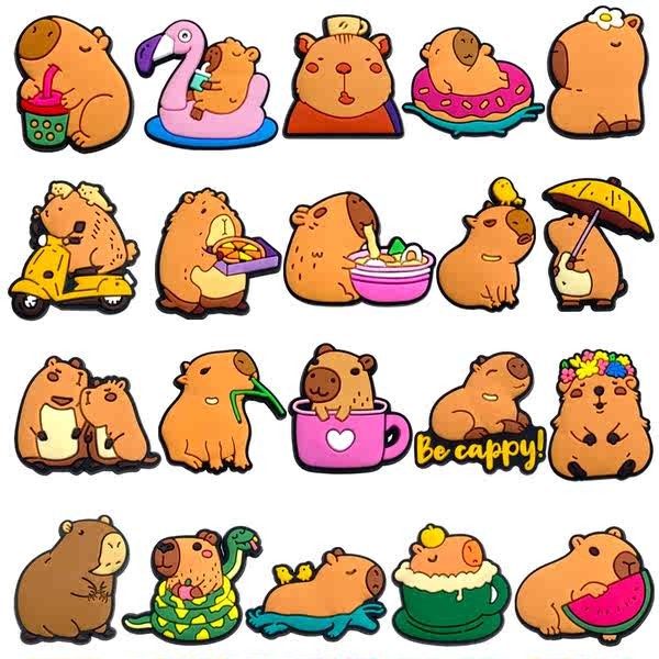 daddy jibbitz jibbitz crocs น่ารัก Capibala Capybara Capybara 20Pcs Set Fun Zhibi Star ถ้ํารองเท้ารอ