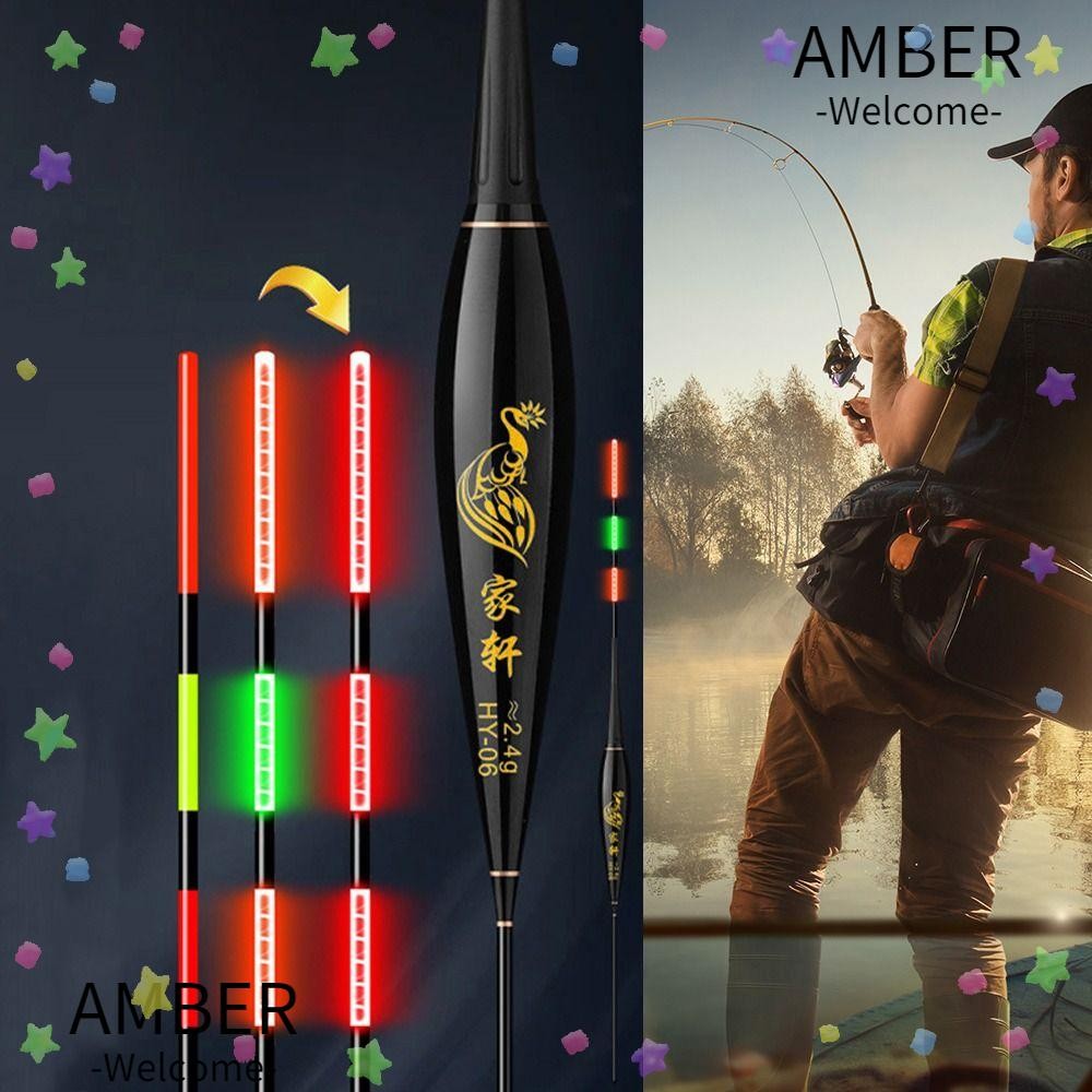 Amber ทุ่นตกปลาอิเล็กทรอนิกส์, ทุ่นหลอดดริฟท์สลิป, ลอยไฟ Strike, ตัวบ่งชี้ 2 แสง Bobbers ตกปลากลางคืน
