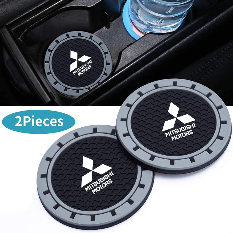 2 แพ็คที่วางแก้วน้ําในรถที่รองแก้วน้ําสําหรับ Mitsubishi X-pander Pajero L200 l300 Triton Galant Asx,ซิลิโคนกันลื่น,ที่รองแก้วอุปกรณ์ตกแต่งภายในรถยนต์