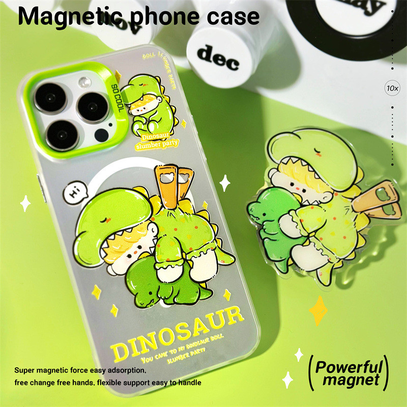 Magnetic Frosted Laser Phone Protective Case เหมาะสําหรับ Apple iPhone16 15 14 13 12 11 X 8P 7P เคสโ