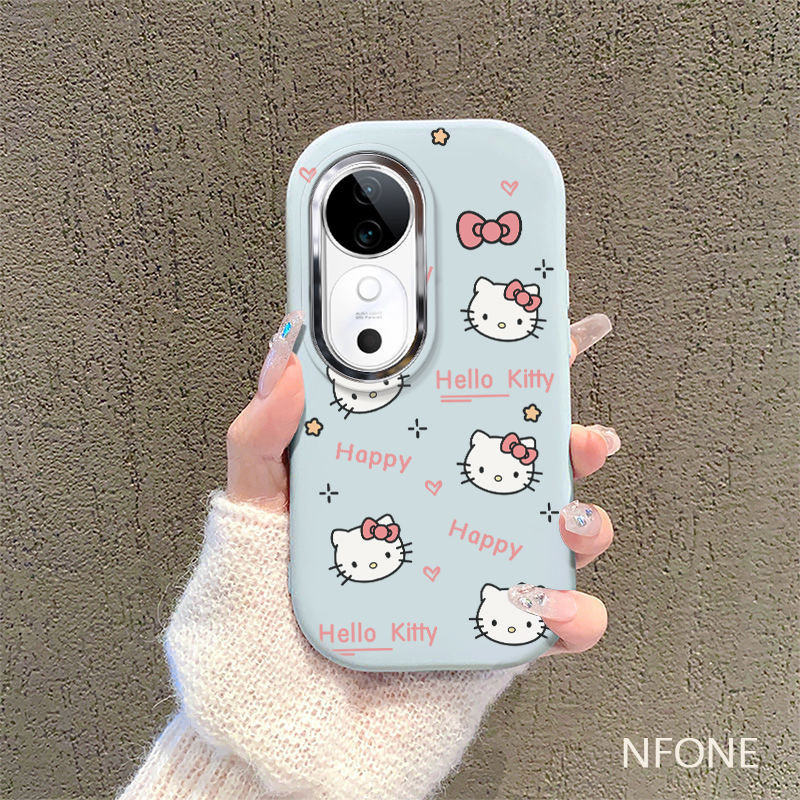Vivo V40 v30 V40PRO V30PRO Bow KT Cat เหมาะสําหรับ Vivo V29 V27 V27E เคสโทรศัพท์ Macaron น่ารักการ์ตูนสไตล์ใหม่ซิลิโคนกันกระแทกนุ่มกรณี V23 V25PRO V21 Y78 Y77 Y76 Y36 Y27