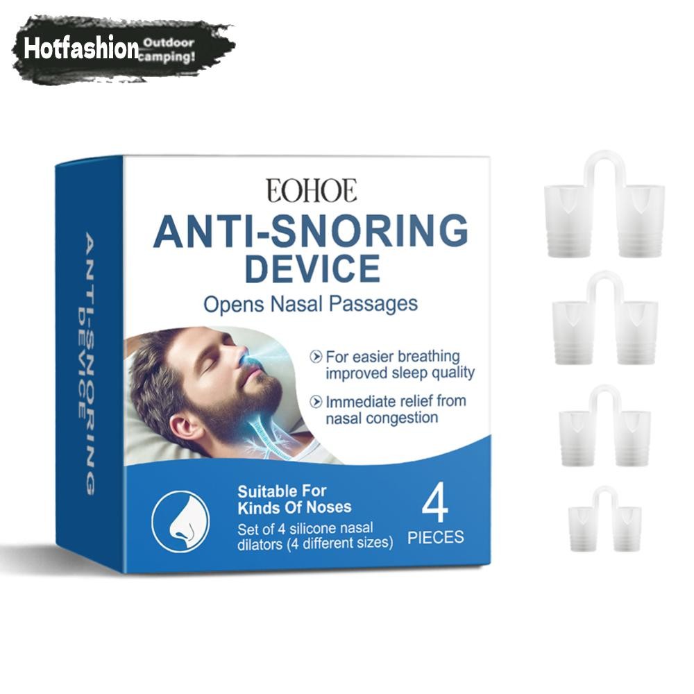 4 ชิ้นจมูก Dilators Anti Snoring อุปกรณ์ขนาดที่แตกต่างกันสําหรับ Peaceful Night Sleep