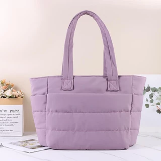 IFAYSHOW ผู้หญิง Tote,ขนาดใหญ่ความจุ Casual Fluffy Puffer กระเป๋าถือ,อเนกประสงค์หลายกระเป๋า Commutting กระเป๋าสําหรับการเดินทางทํางาน Beach Gym Store