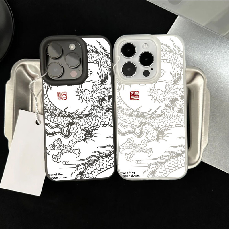 GOOD เคสโทรศัพท์การ์ตูน Matte น้ำแข็ง เชอร์รี่ ฝาครอบโทรศัพท์นุ่ม IPhone 11 14 15 13 12 Pro MAX XR 7/8 Plus 16 XS MAX