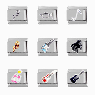 304 สแตนเลส DIY อิตาเลี่ยนโมดูล Charm สร้อยข้อมือเครื่องดนตร…