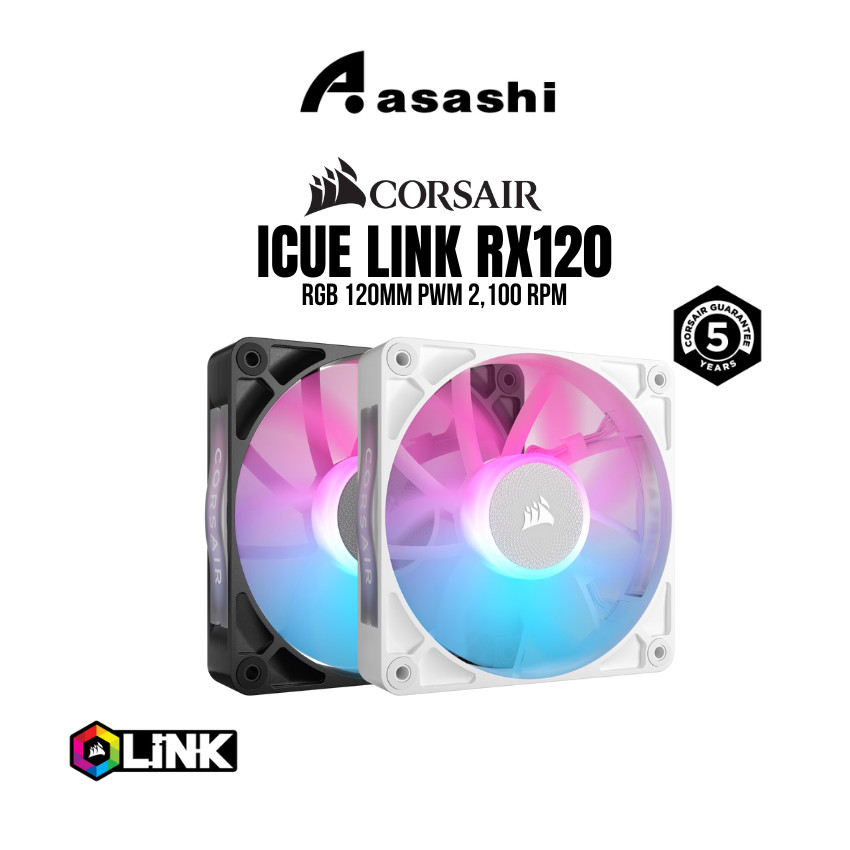 Corsair iCUE LINK RX120 RGB/RX120 120mm พัดลม PWM (เดี่ยว/พัดลมสามเท่า/ชุดเริ่มต้น)