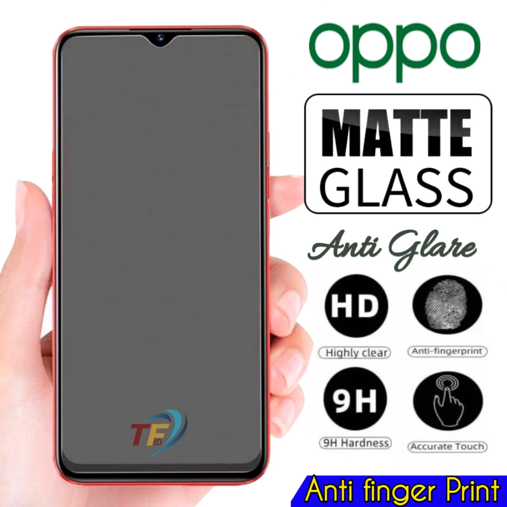 LAYAR Matte Glass Anti Glare Oppo A5s A1k A3s A1 A3 A7 A7x A7n A8 A9 A9x Anti Scratch เต็มหน้าจอ