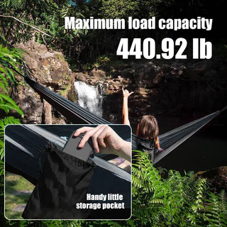 MonQiQi เปลสนาม เปลแค้มปิ้งพร้อมมุ้งกันยุง Camping Hammock สำหรับตั้งเปลนอน เปลญวน เปลนอนผู้ใหญ่ เปลผ้าร่ม เปลนอนในป่า