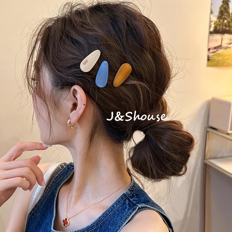 Kf978 มาใหม่ 3 ชิ้นชุดอะซิเตทมินิขนาดหยดน้ํารูปร่างแบนจระเข้คลิป hairppins ผู้หญิงอุปกรณ์เสริม